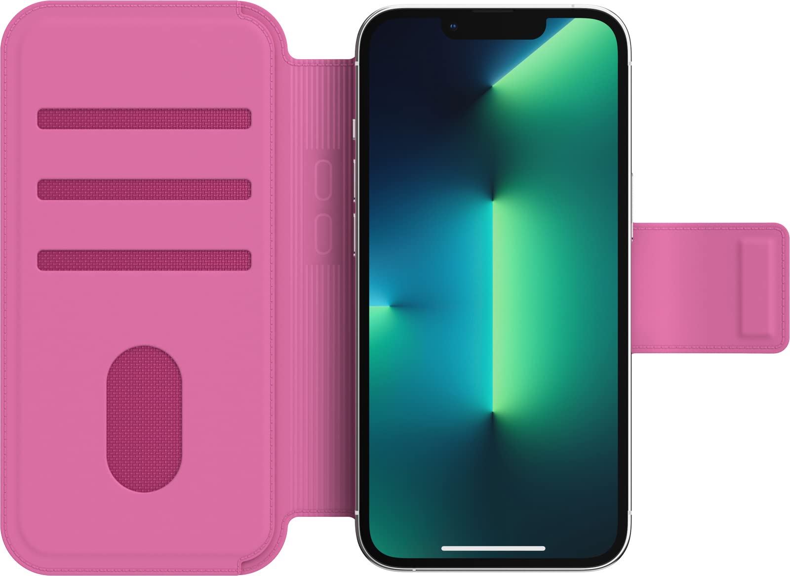 OtterBox Detachable Folio Wallet Case for iPhone 12/12 Pro/13/13 Pro - MagSafe Compatible, Strawberry Pink - Slim Protective Cover with Card Holder | Perfect for Work, Travel & Everyday Use