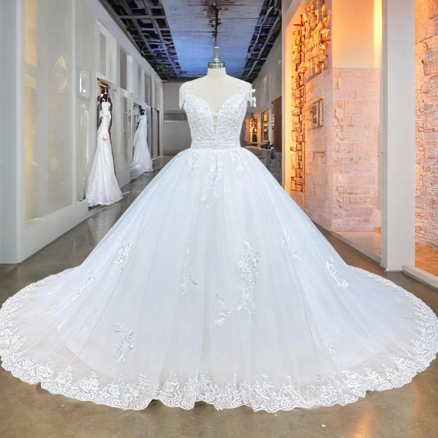 2 Piece Mermaid Wedding Dress with Beading Sequins & Detachable Chapel Train - Elegant Bridal Gown for Beach, Church & Formal Weddings