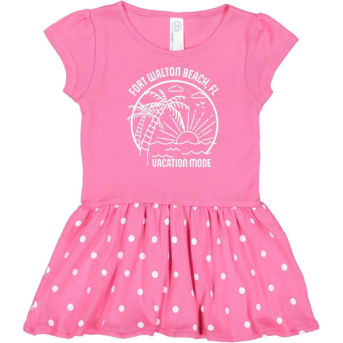 Inktastic Summer Vacation Mode Fort Walton Beach Florida Infant Dress - Cute Baby Girl Outfit for Beach Trips, Family Vacations & Summer Photos