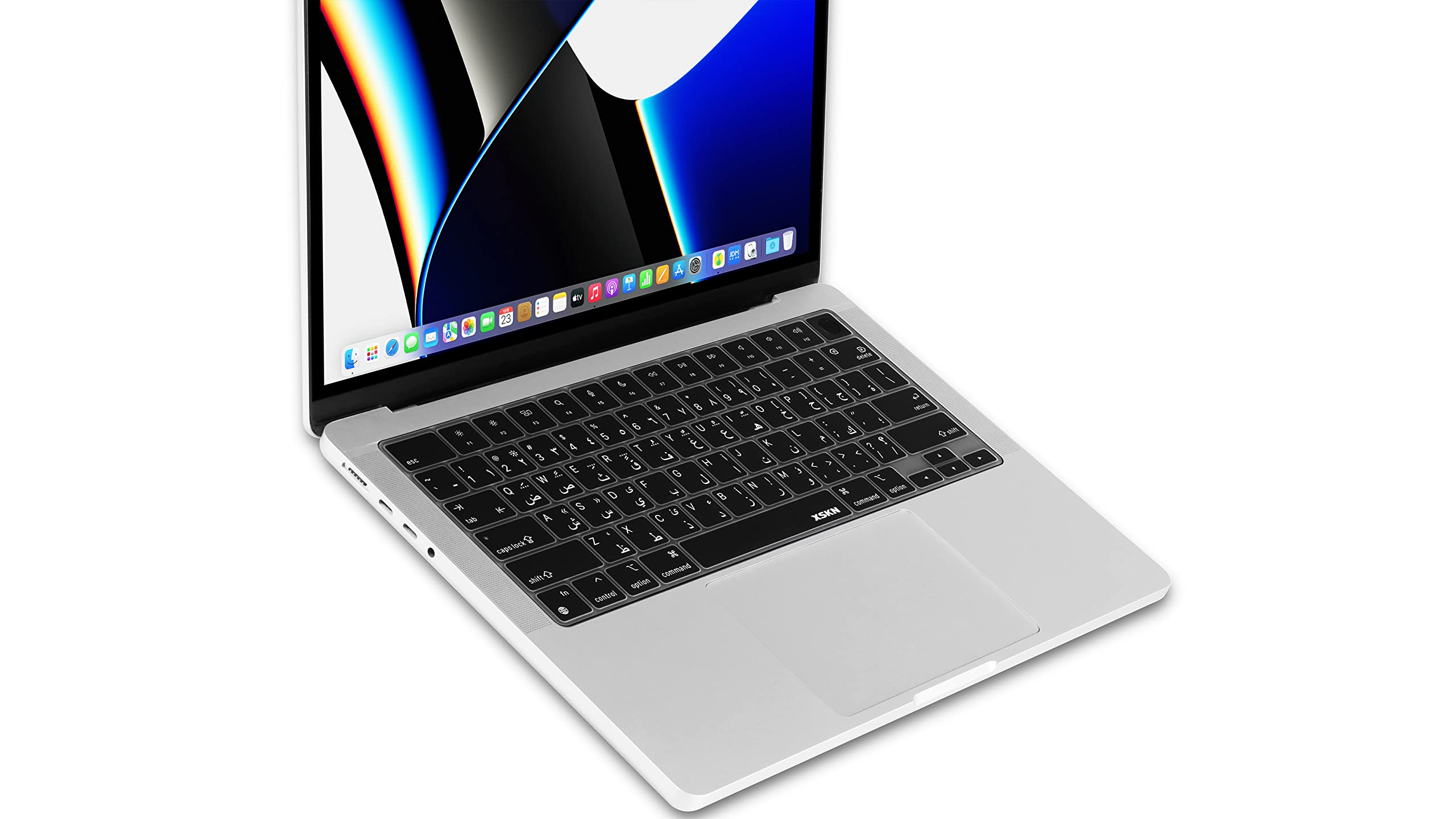 XSKN Arabic Black Silicone Keyboard Cover for MacBook Pro 14