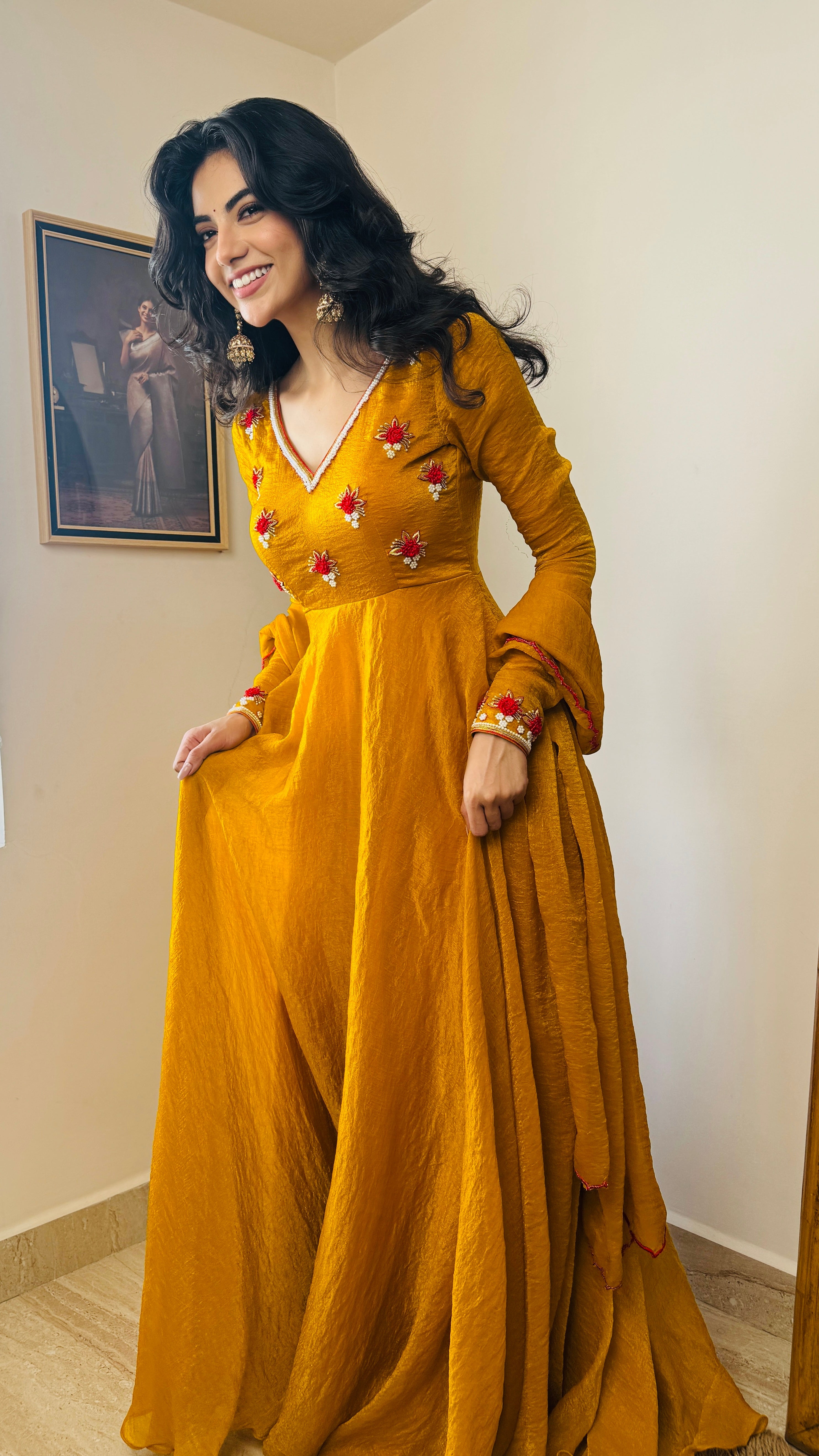 DD655 Surya Premium Handmade Anarkali Dress - Elegant Indian Ethnic Wear for Weddings, Parties & Festive Occasions