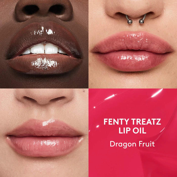 Fenty Beauty Treatz Hydrating & Strengthening Lip Oil - Moisturizing Gloss for Dry, Chapped Lips | Perfect for Daily Hydration & Nighttime Lip Care
