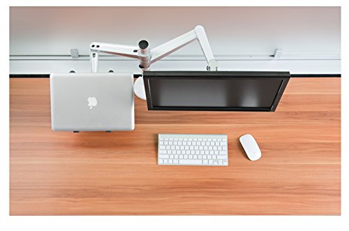 OA-7 Dual Monitor Stand - 25 Inch LCD Monitor & Laptop Holder with Adjustable Arm Mount for Home Office & Gaming Setup | Ergonomic Desk Mount Bracket for Dual Screen Workstations