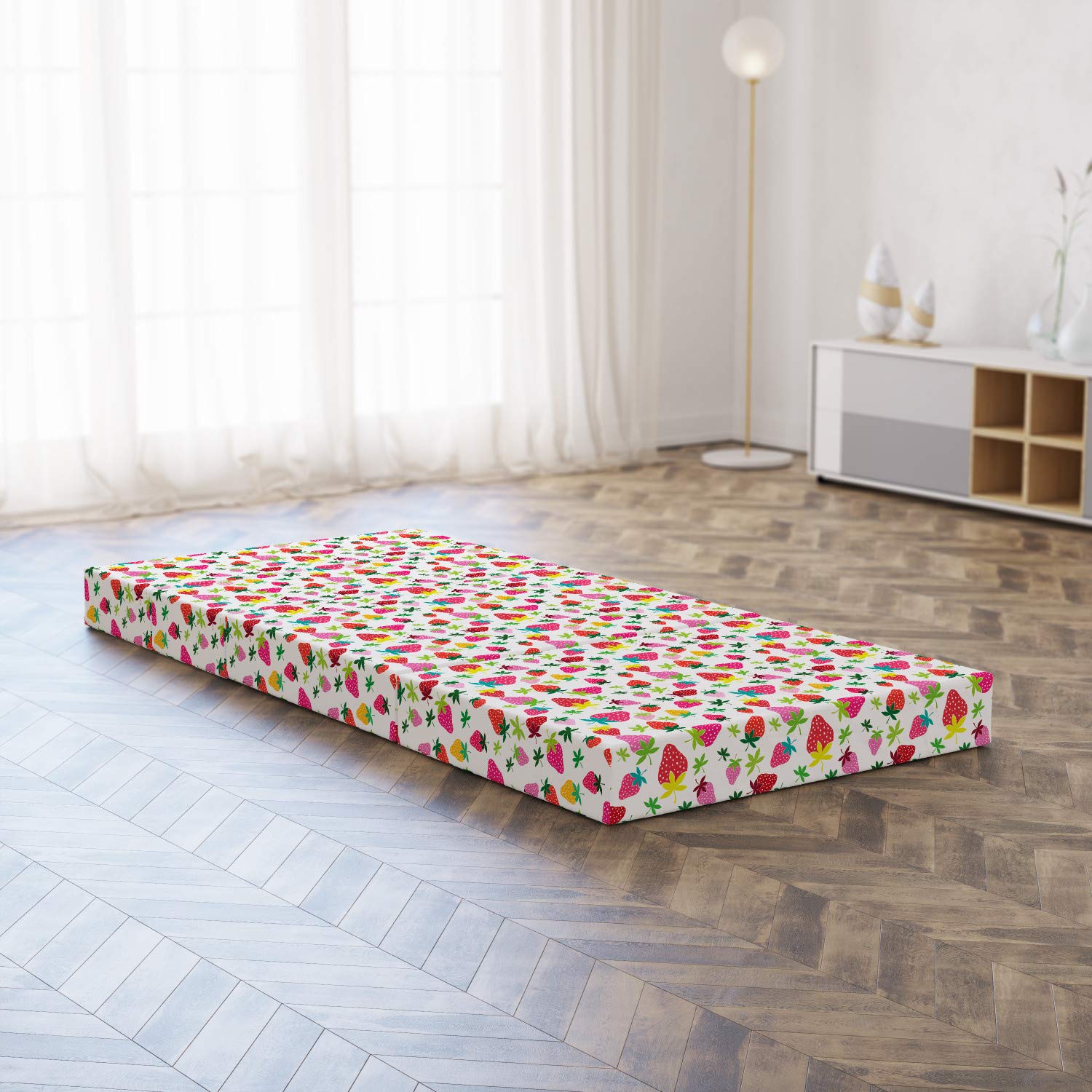 Ambesonne Strawberry Print Foldable Mattress - 74.8