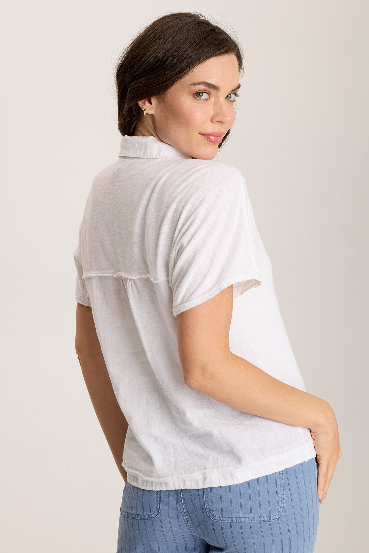 Inola Linen Button Up Blouse for Women - Elegant Cinched Waist Shirt for Casual & Office Wear | Summer Breathable Linen Top for Work & Weekend Outings