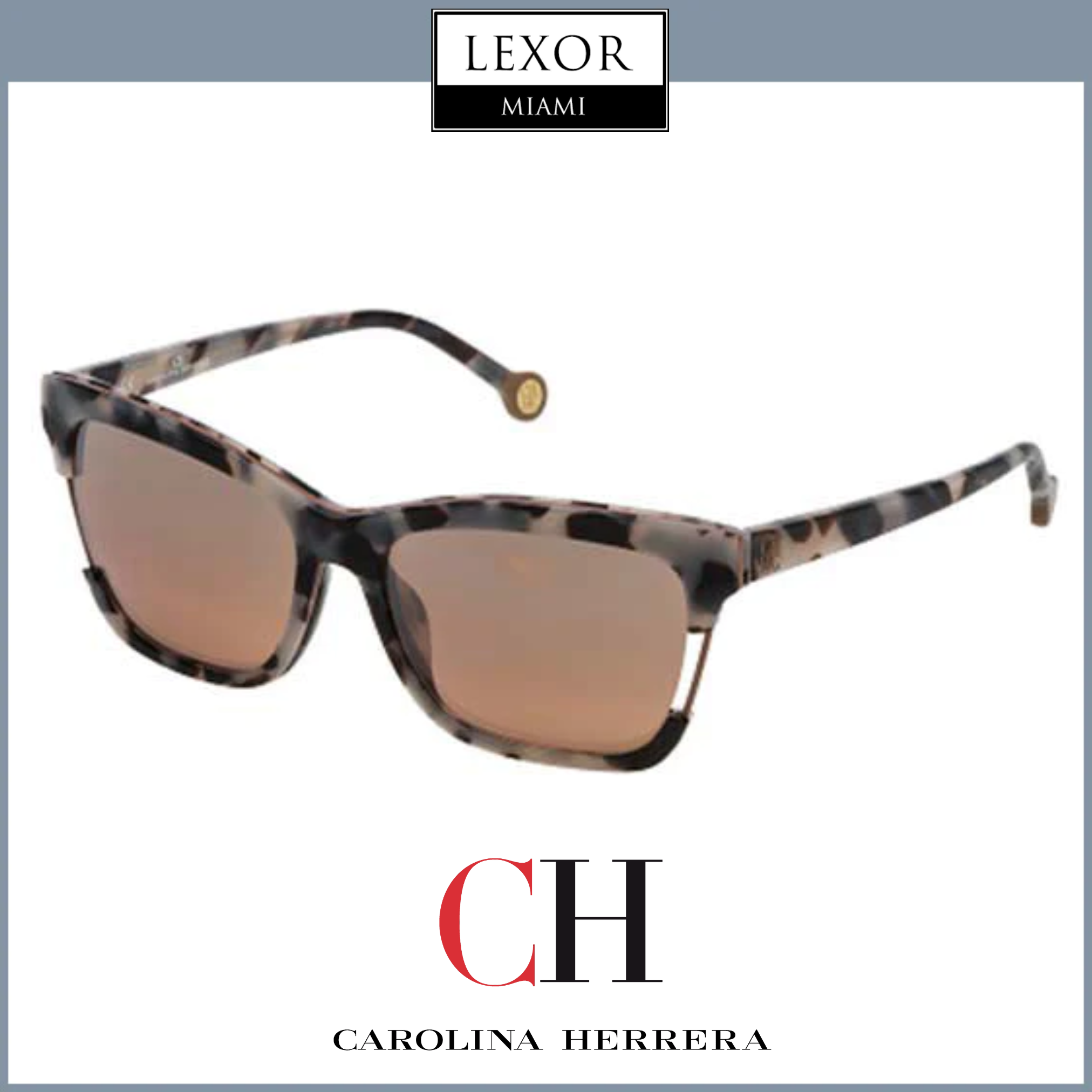 Carolina Herrera She752 9BBX Unisex Sunglasses - UV Protection, Polarized Lenses for Men & Women - Perfect for Driving, Beach & Outdoor Activities