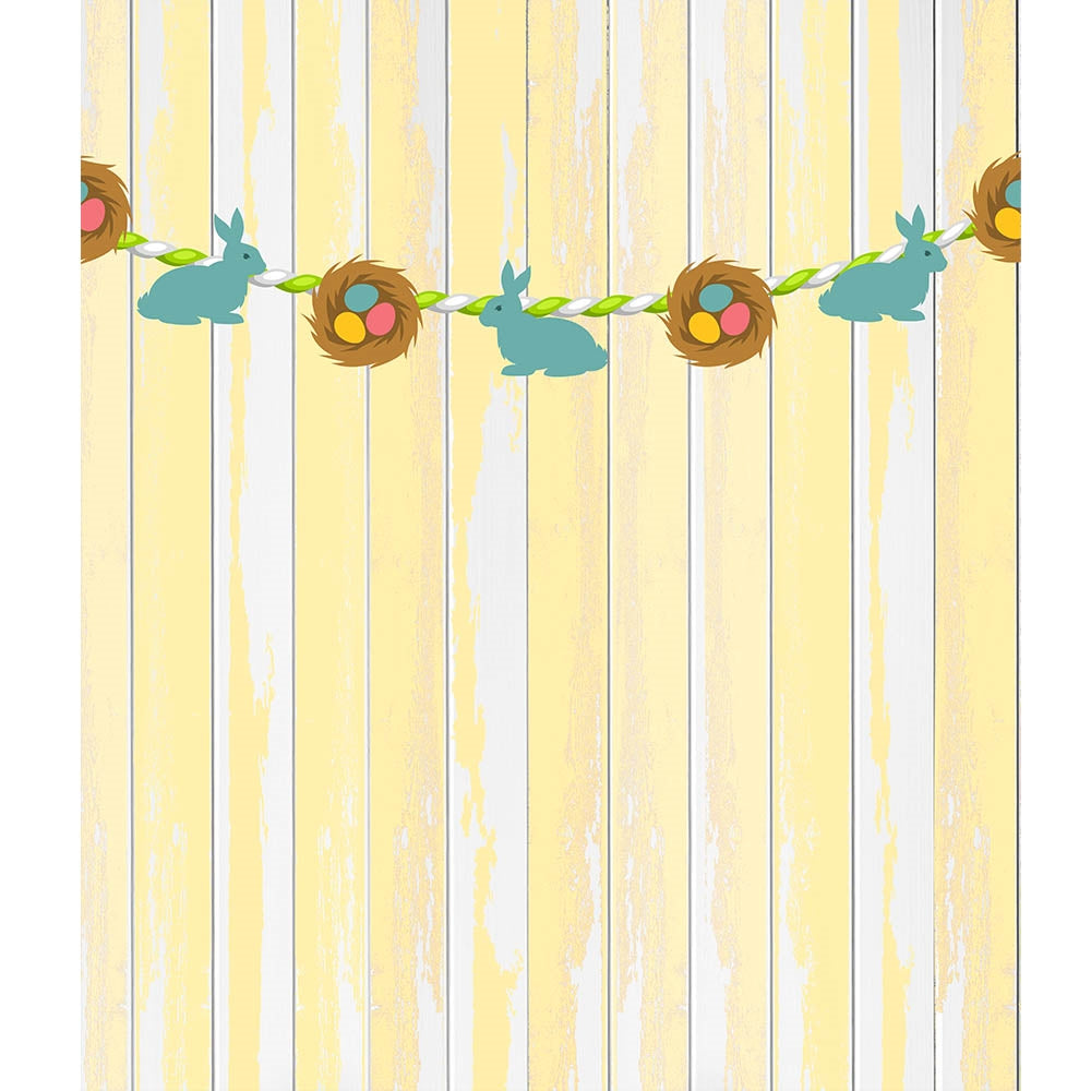 Easter Bunny Bunting Printed Backdrop - Colorful Spring Party Decor for Easter Celebrations, Baby Showers & Home Decor