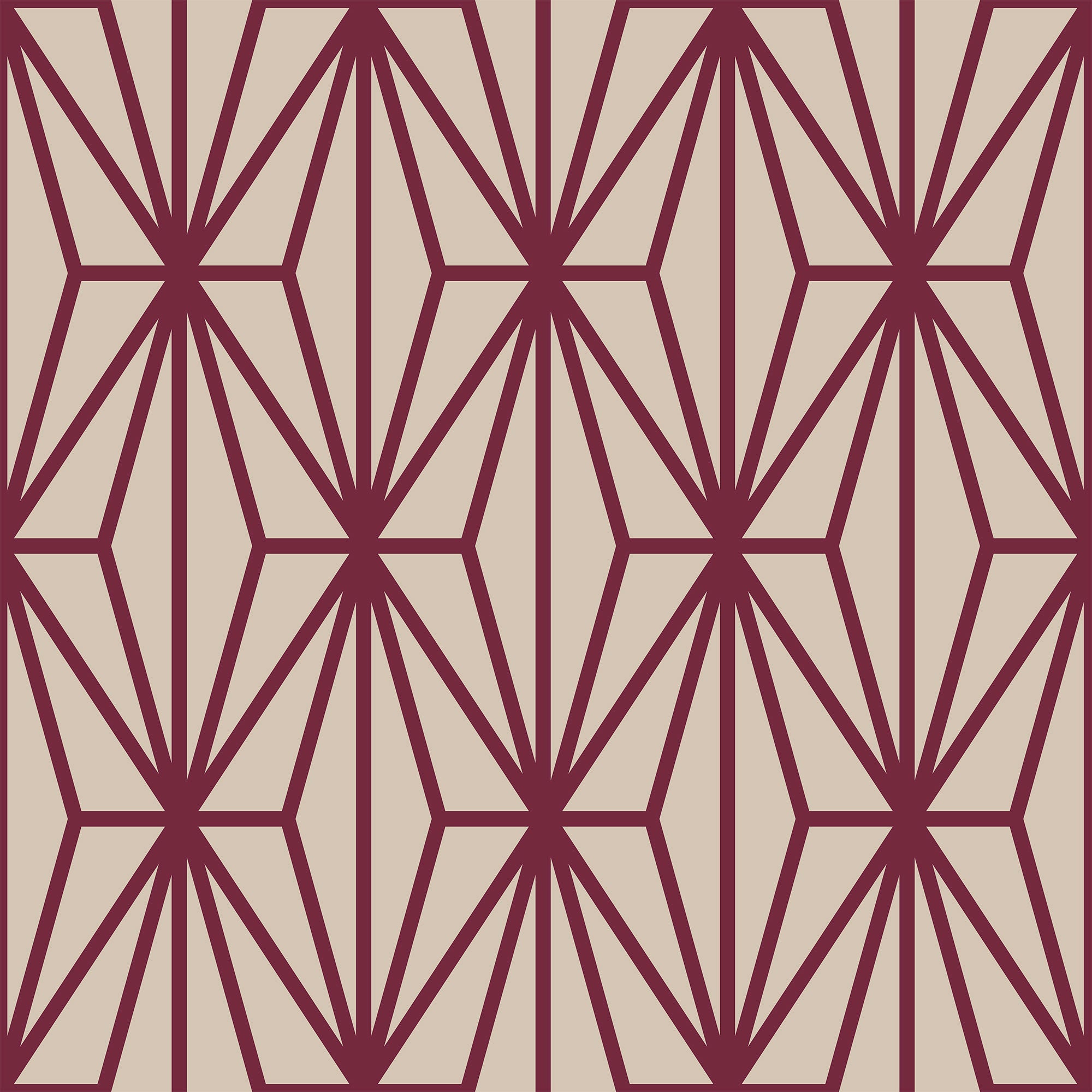 Violet and Beige Diamond Geometric Peel and Stick Removable Wallpaper - Self-Adhesive Decorative Wall Covering for Bedroom, Living Room, Nursery, and Office Decor