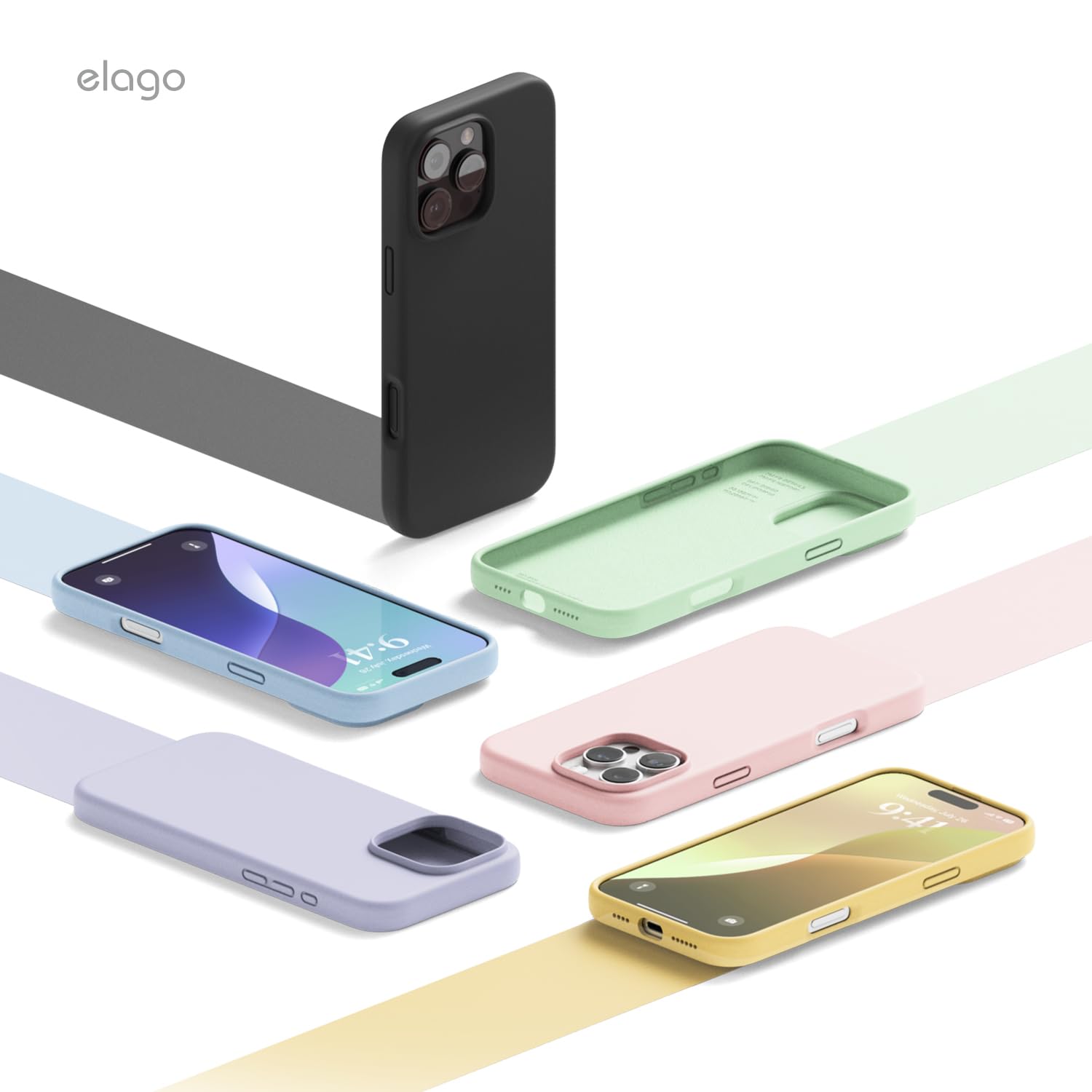 elago iPhone 16 Pro Max Case - Premium Liquid Silicone Shockproof Cover with Soft Microfiber Lining | 6.9 Inch Slim Protective Phone Case (Black) | Perfect for Daily Use, Travel & Outdoor Activities