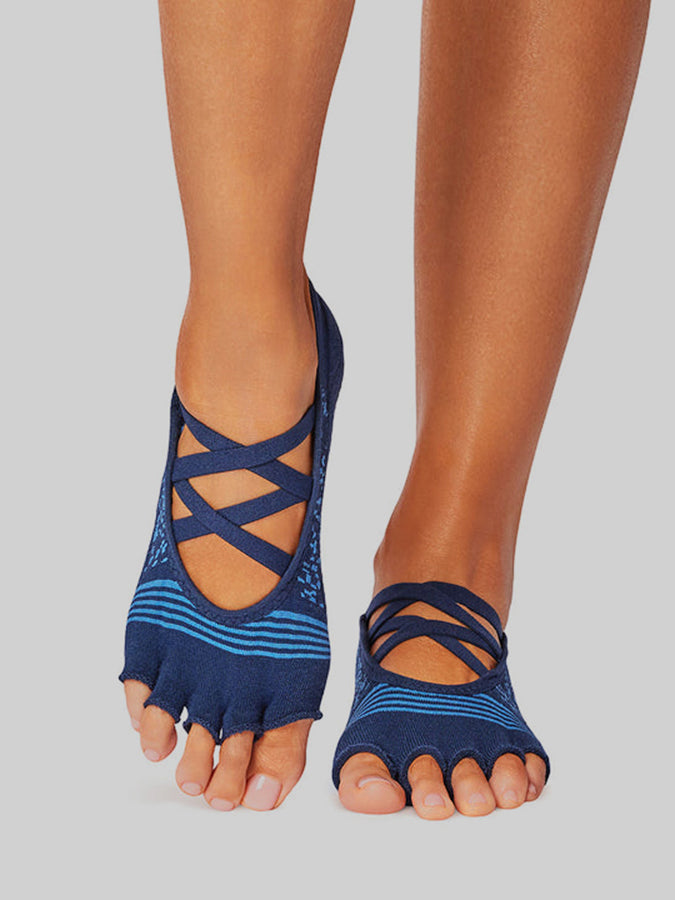 ToeSox Elle Tec Half Toe Women's Non-Slip Yoga Socks for Pilates, Barre & Dance - Breathable Grip Socks for Studio Workouts