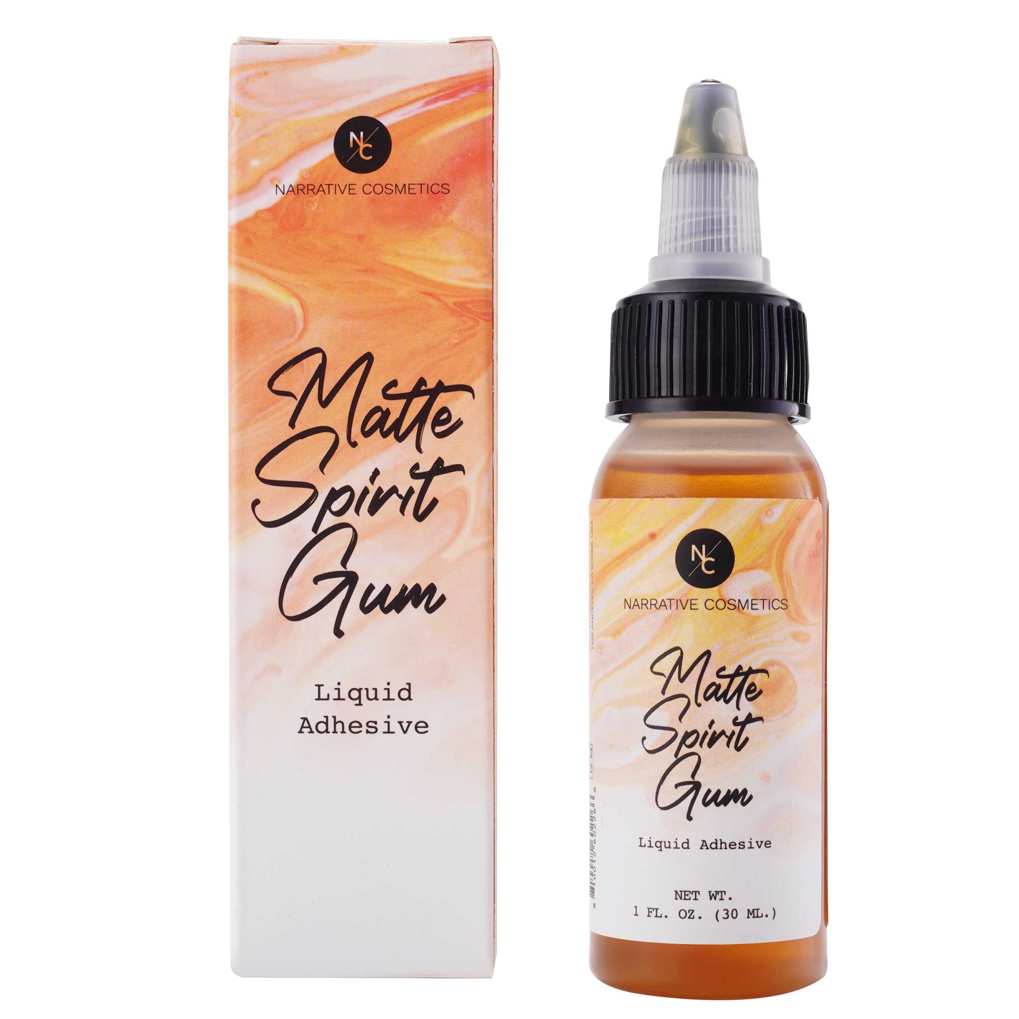 Professional Grade Matte Spirit Gum Adhesive - 1 Fl. Oz. - Strong Hold for Special FX Makeup, Prosthetics & Halloween Costumes - Perfect for Theater, Cosplay & Film Productions