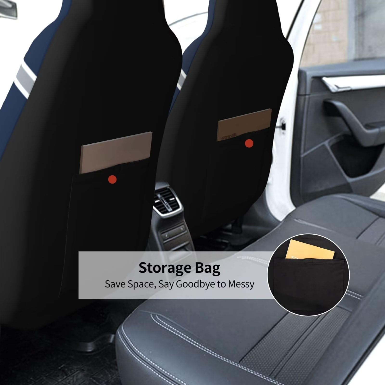 Custom Dallas Cowboys Football Car Seat Covers - Personalized Name & Number Car Accessories, Elastic Front Seat Protector, Universal Fit for Most Cars, Perfect for Game Day & Road Trips