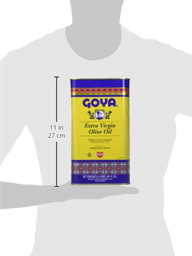 Goya Foods Extra Virgin Olive Oil - 3 Liter Tin (Pack of 3) | Premium Cooking Oil for Salads, Pasta & Mediterranean Dishes | Healthy & Natural Olive Oil for Home & Restaurant Use
