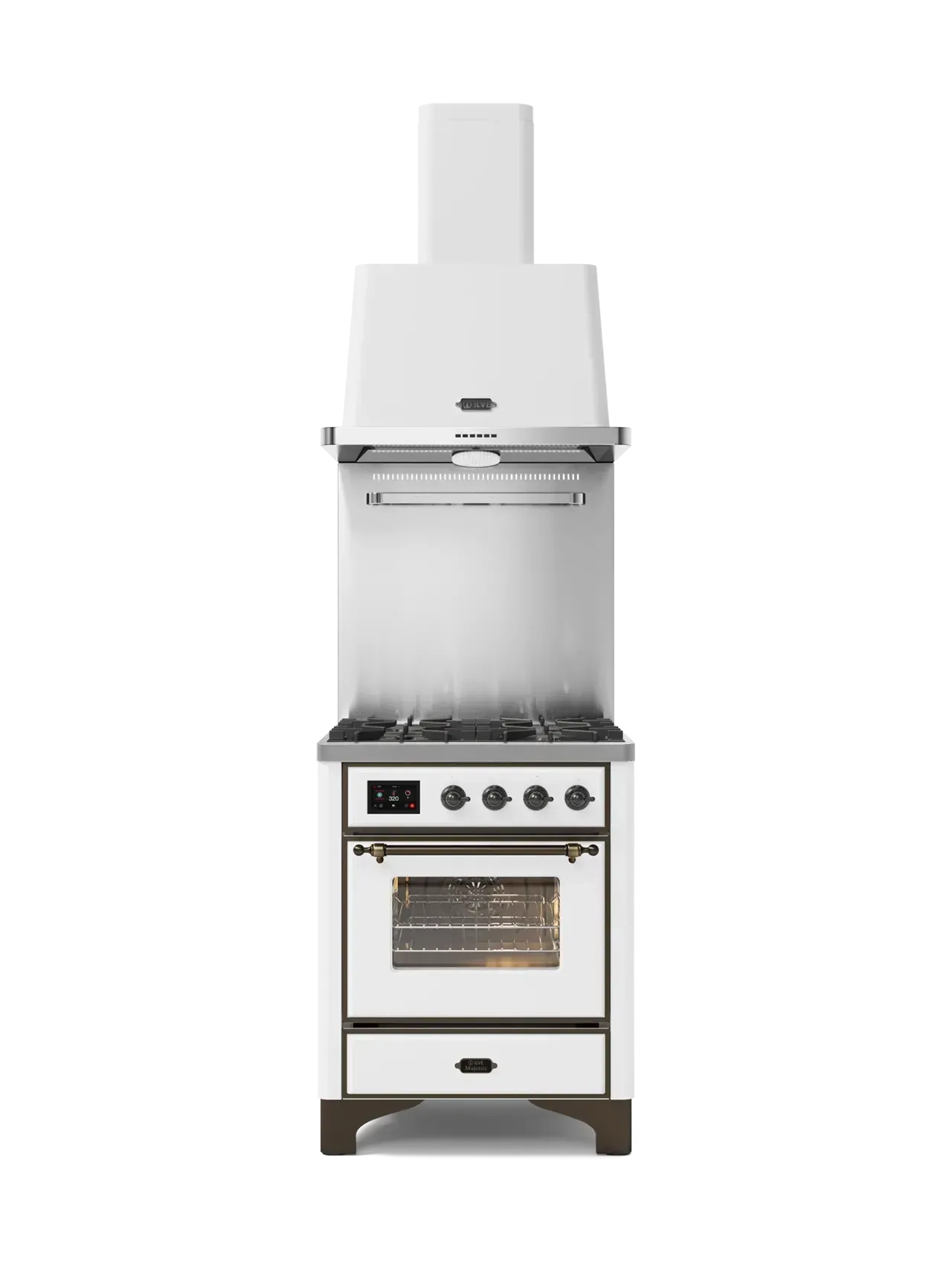 ILVE 70cm Stainless Steel 4-Burner Gas Range Cooker with TFT Display - Perfect for Home Kitchens & Professional Cooking