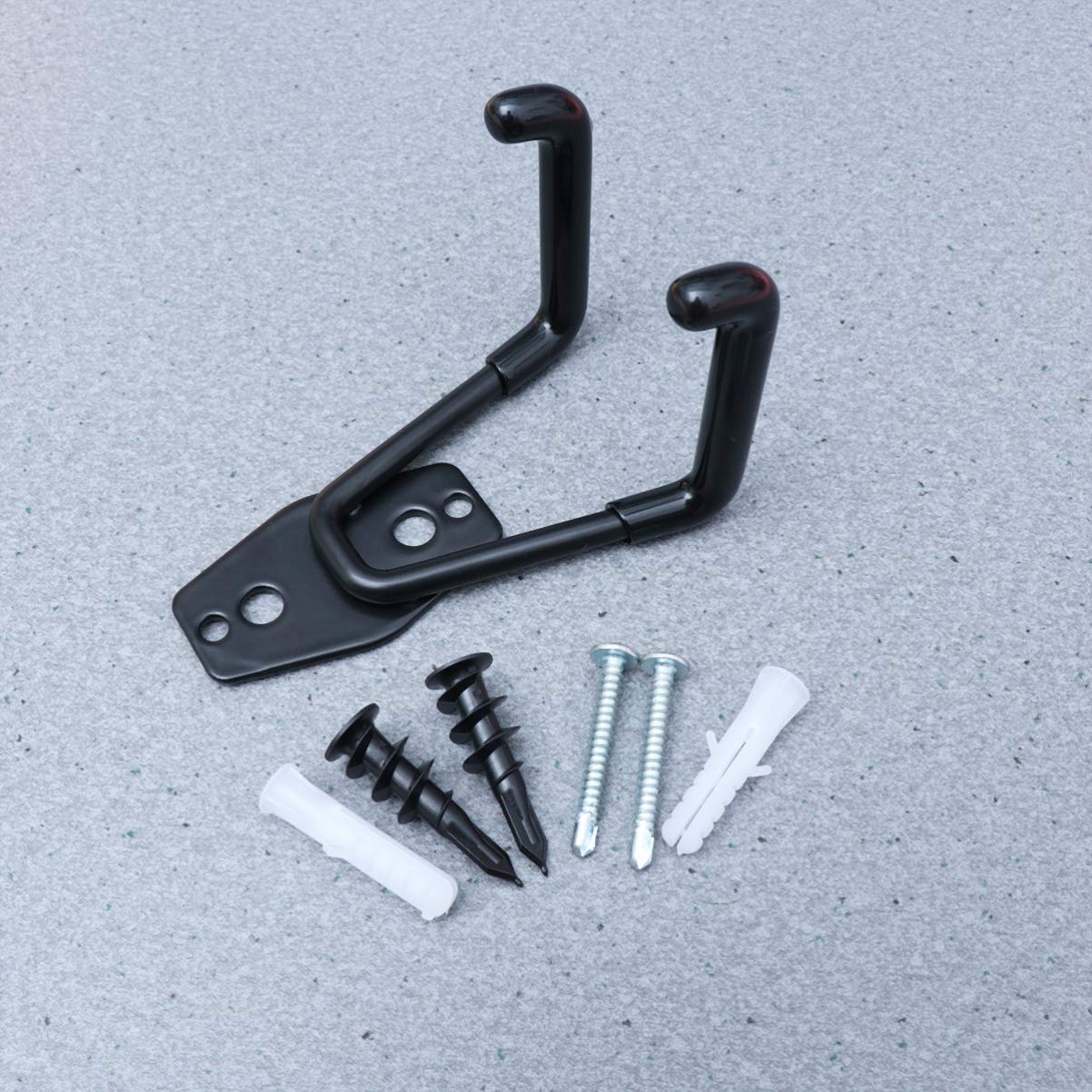 2 Pack Heavy Duty Black Wall Hooks for Handbags, Purses, Totes, Coats & Brooms - Durable Garage Storage Hangers for Bikes, Tools & Home Organization (Wall Mount)