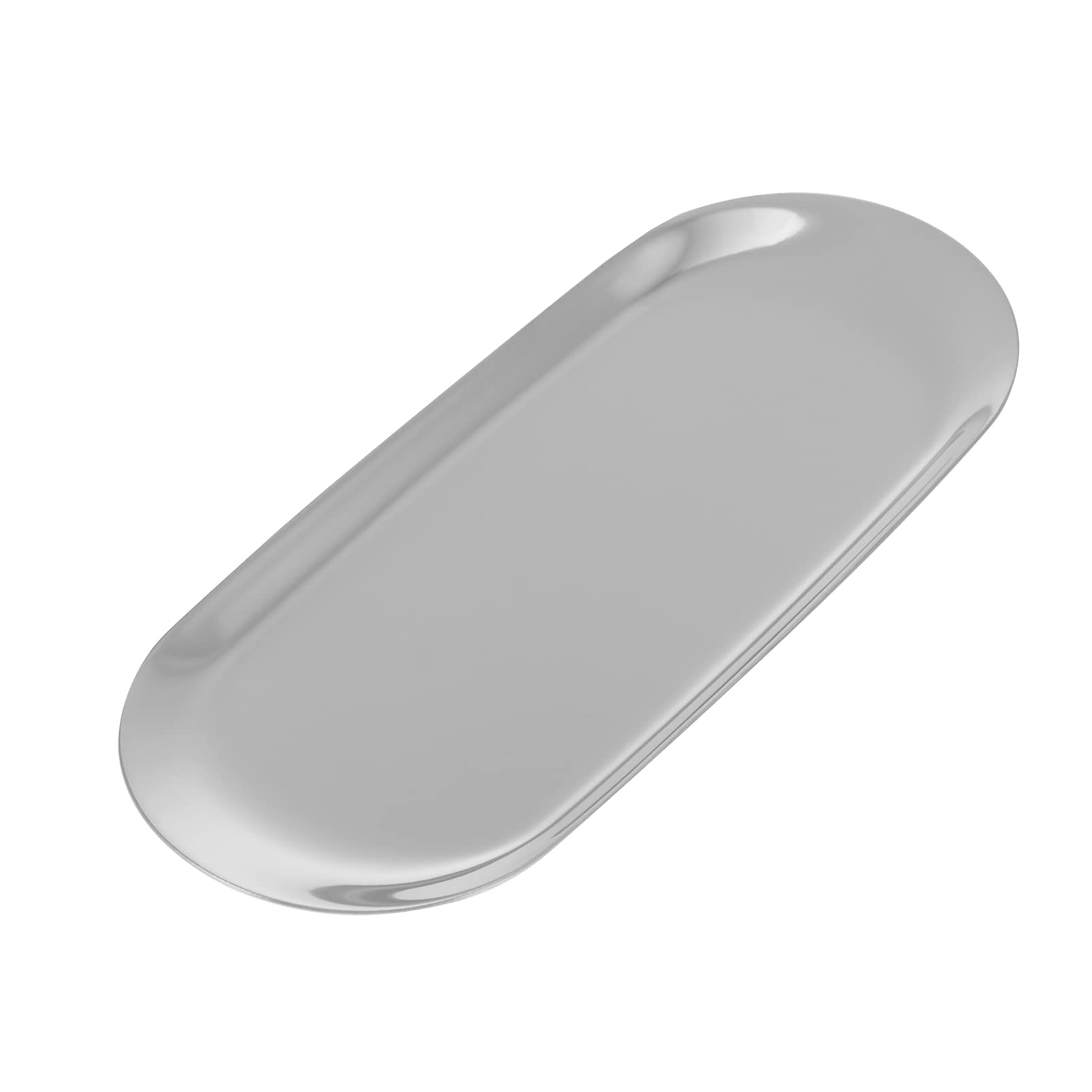 IMIKEYA Stainless Steel Makeup Organizer Tray - Oval Cosmetic & Jewelry Storage Tray for Vanity Countertops | Multi-Purpose Dish for Makeup Brushes, Jewelry, Small Items & Fruit | Perfect for Bathroom, Bedroom Dresser & Beauty Salon Organization