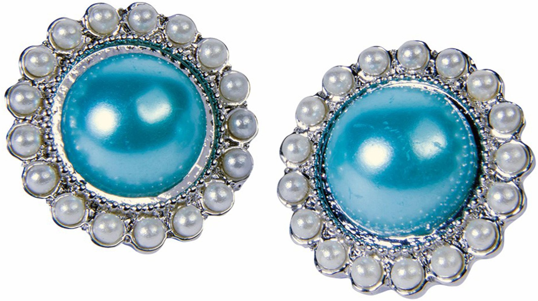 Vintage 50s Style Round Earrings for Women - Teal & Sky Blue Retro Dangle Earrings | Perfect for Costume Parties, Themed Events & 1950s Fashion Outfits