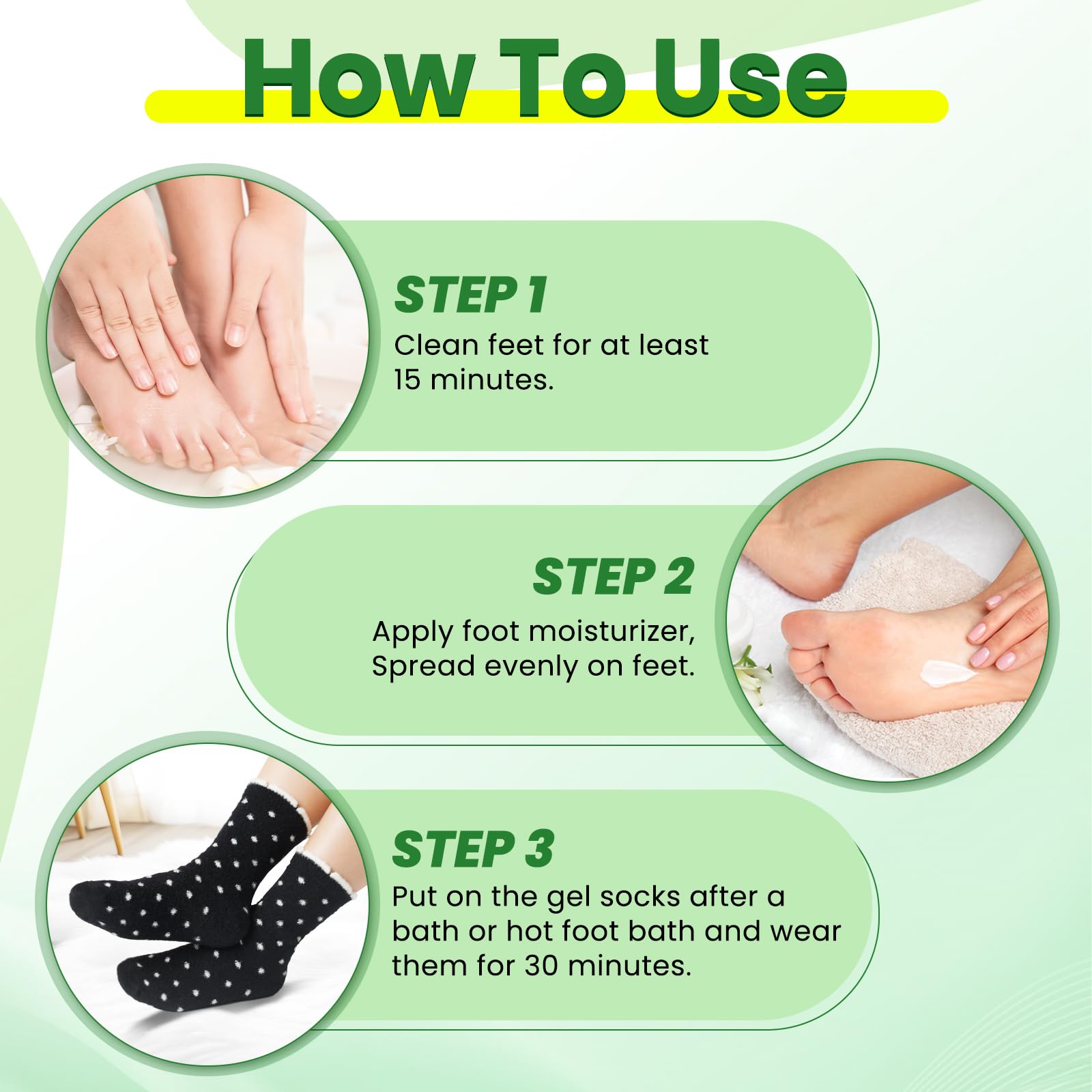 Pnrskter Moisturizing Gel Socks for Cracked Heels & Dry Feet - 2 Pairs Spa Treatment Socks with Essential Oils & Vitamins (Black/Light Gray) - Perfect for Overnight Foot Care & Relaxation at Home