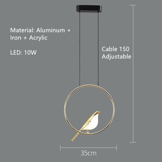 Elegant Bird Shaped Acrylic Chandelier - Modern Crystal Ceiling Light Fixture for Dining Room, Bedroom & Living Room Decor