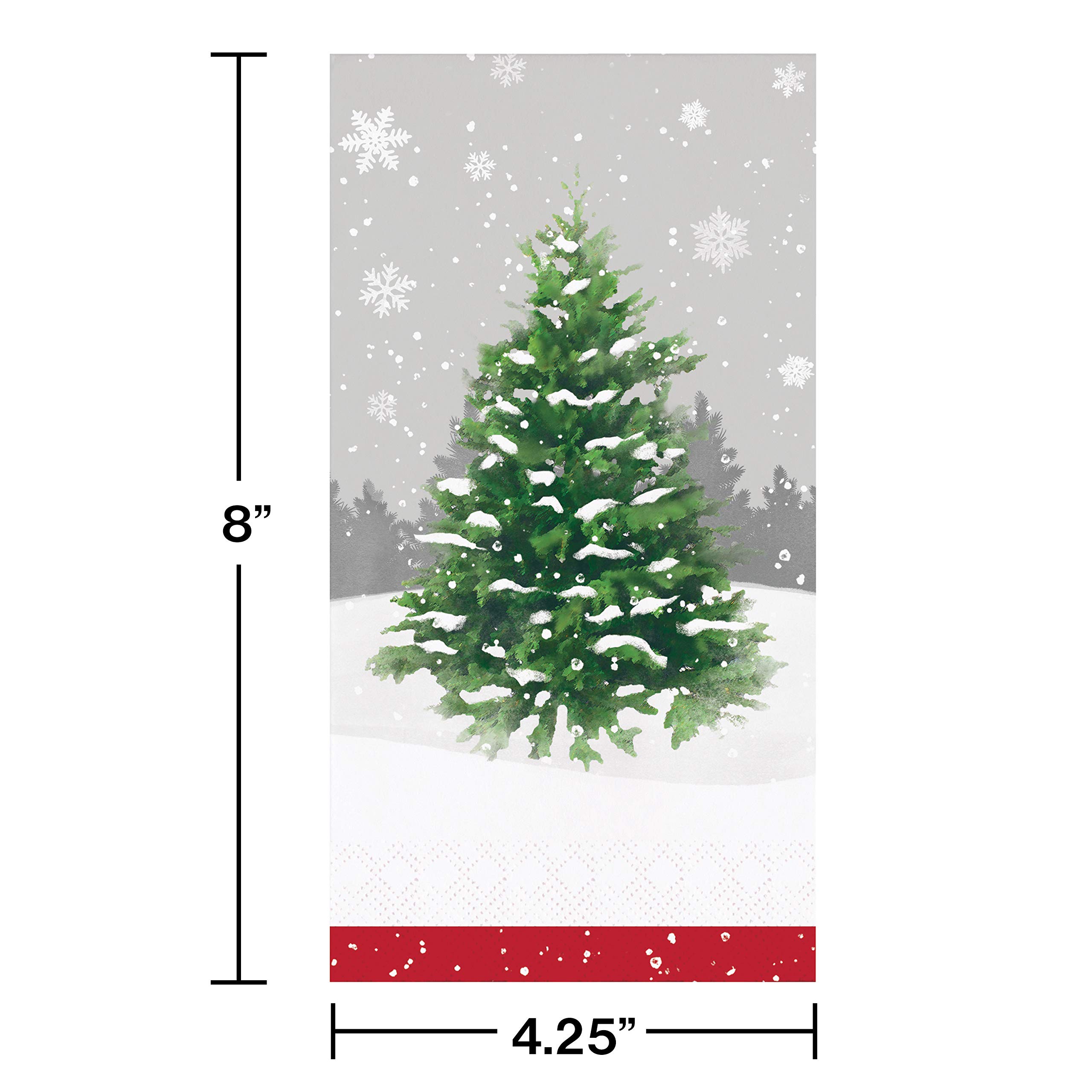 Premium Winter Tree Design Dinner Napkins - 48 Count, Holiday Table Decor for Christmas Parties, Family Gatherings & Festive Dining
