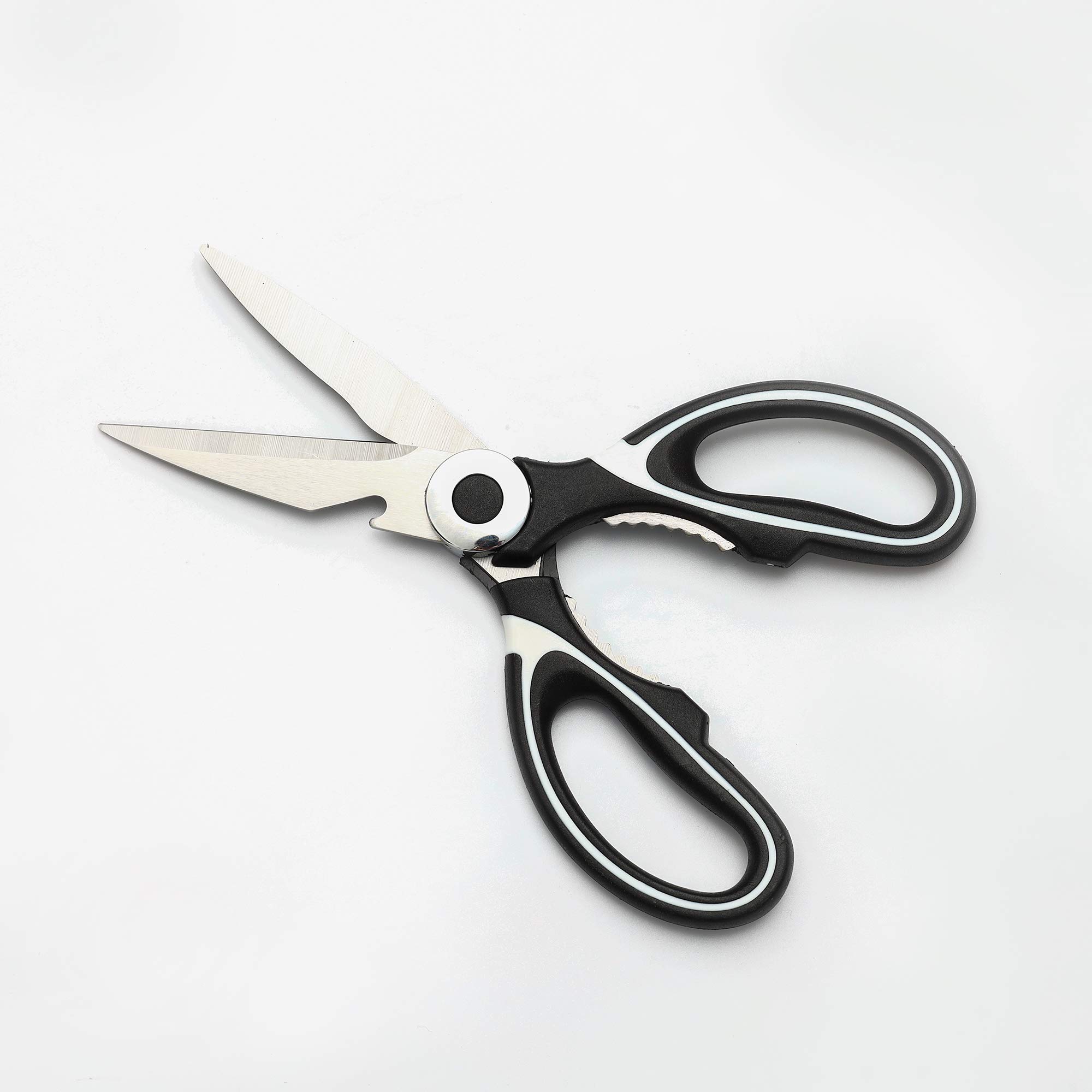 Heavy Duty Kitchen Scissors - Multi-Purpose Food Scissors for Left & Right Handed Users | Poultry Shears, Herb Cutter, Meat Scissors, Pizza Cutter | Dishwasher Safe with 1-Year Warranty | Perfect for Cooking, Food Prep & Kitchen Tasks
