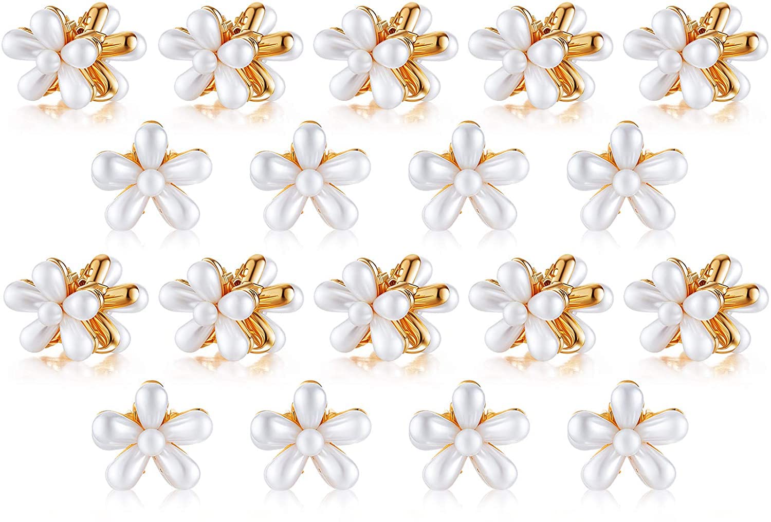 HOMEMATES 18-Piece Korean Style Pearl Hair Clips Set - Large Hair Pins & Barrettes for Women & Girls - Fashion Hair Accessories for Parties, Weddings & Daily Styling (Style 4)