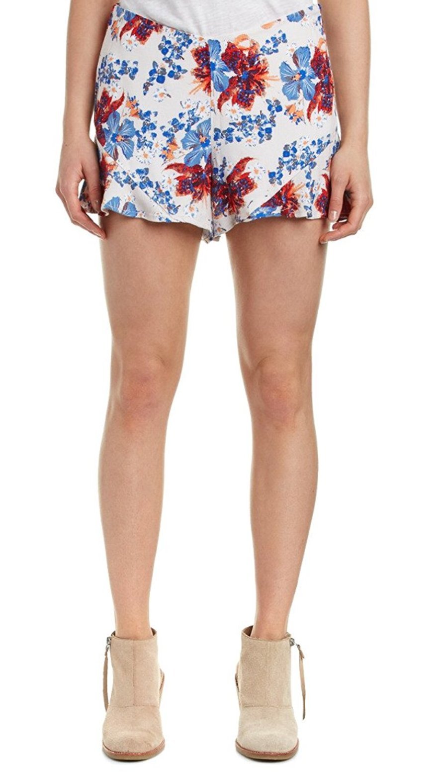 Free People Women's Fiona Printed Flutter Shorts - Boho Floral Summer Shorts for Women | Perfect for Beach Vacations, Music Festivals & Casual Outings