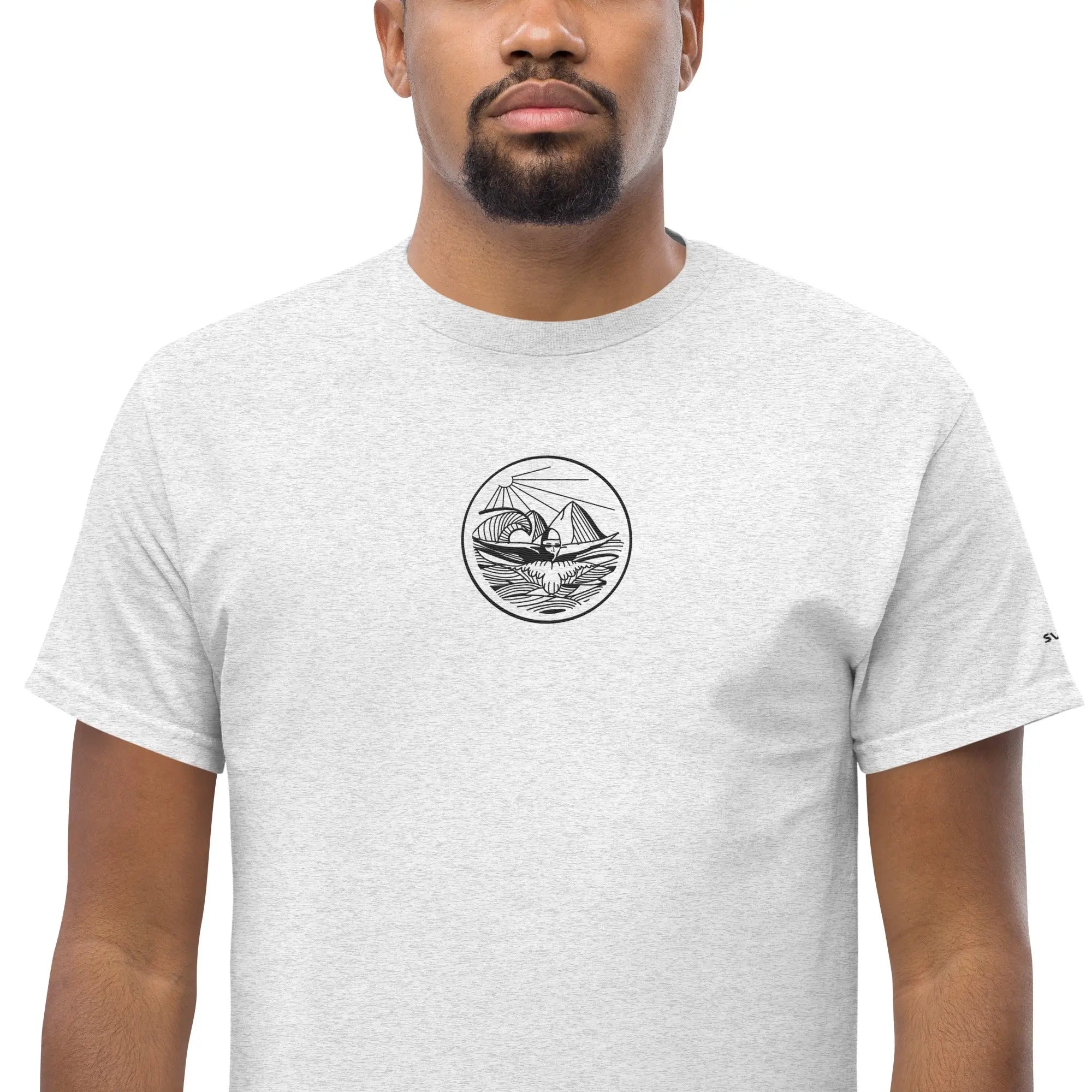 Designer Mountain Swimmer Graphic T-Shirt - Unisex Casual Tee for Men & Women | Perfect for Outdoor Adventures, Beach Trips, and Streetwear Fashion