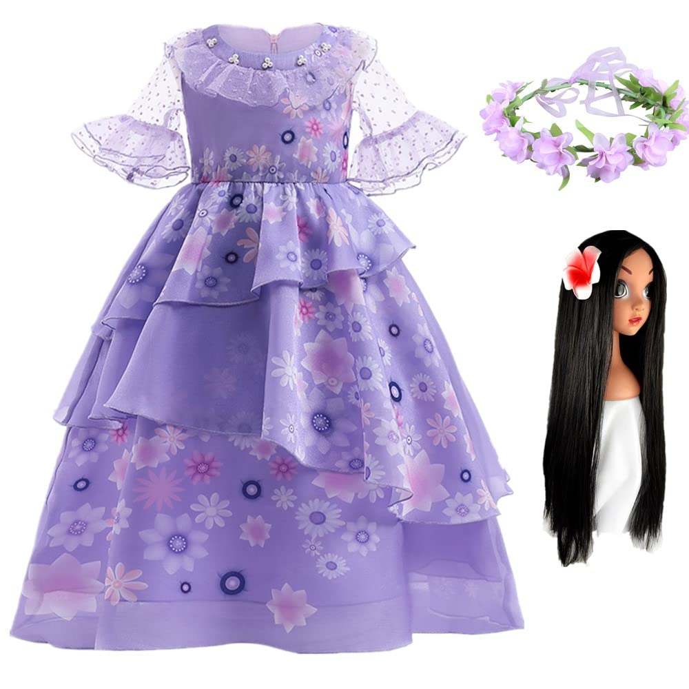 **Cartoon Princess Dress for Girls - Halloween Costume Set with Backpack | Kids Cosplay Party Dress for Birthday, Dress-Up & Role Play**