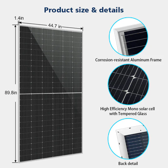 SunGoldPower 560 Watt Bifacial PERC Solar Panel - High Efficiency 32-Panel Pallet (SG-560WBG) for Home, Commercial & Off-Grid Solar Systems