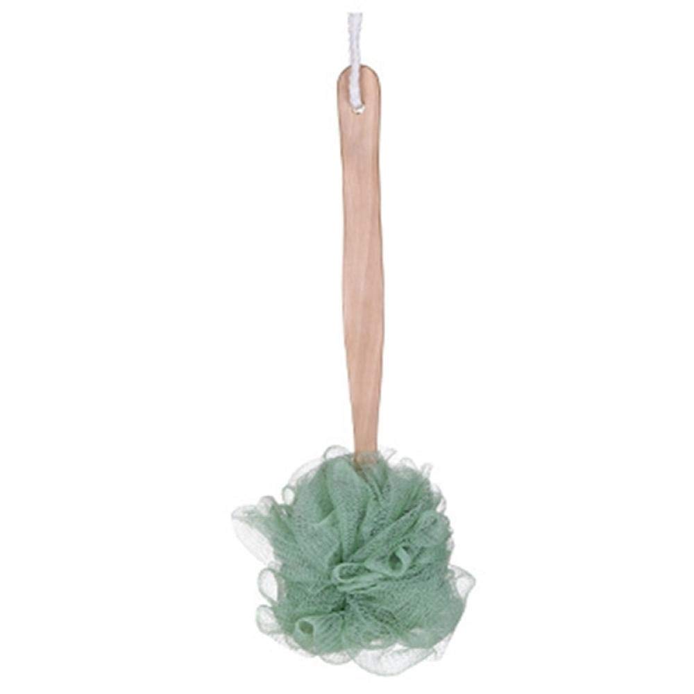 XiXiBoom Wooden Bath Brush with Soft Mesh Ball - Long Handle Back Scrubber for Shower & Bathroom Care