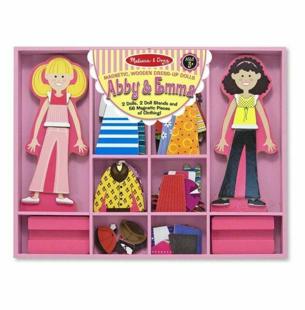 Abby & Emma Magnetic Dress Up Doll Set for Kids - Pretend Play, Travel & Birthday Gifts | Fun Educational Toy for Toddlers & Preschoolers