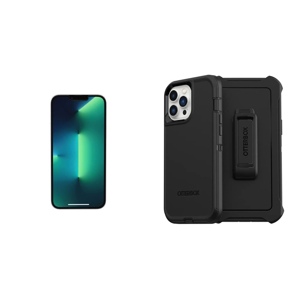 OtterBox Performance Flex Glass Screen Protector for iPhone 13 Pro Max (Clear) + Defender Series Screenless Edition Case for iPhone 13 Pro Max & 12 Pro Max (Black) - Premium Protection for Everyday Use, Work & Outdoor Activities