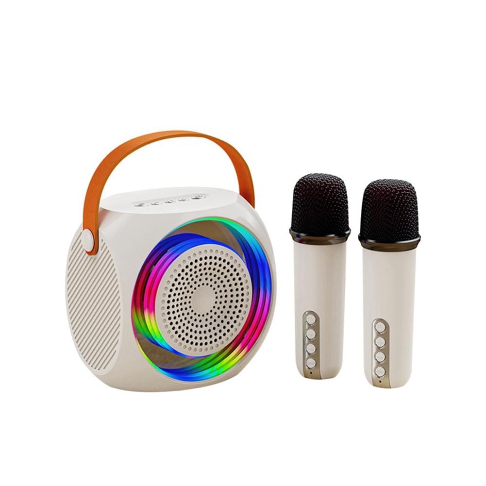 Portable Bluetooth Karaoke Speaker with 2 Wireless Microphones - Wireless Party Speaker for Home, Outdoor, Birthday Gifts, Travel & Camping - High-Quality Sound for Singing, Parties & Entertainment