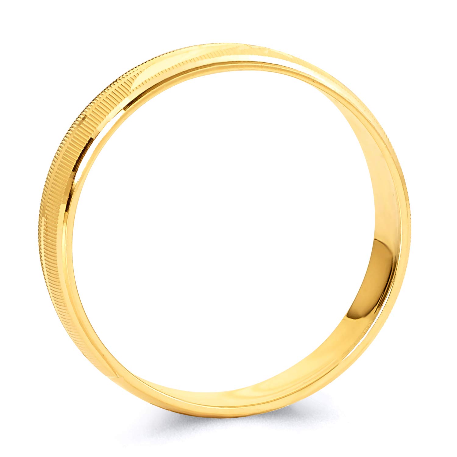 Wellingsale 14k Yellow Gold Men's Wedding Band - Solid Polished Diamond Cut Cubic Zirconia Ring for Him - Perfect for Engagement, Anniversary & Special Occasions