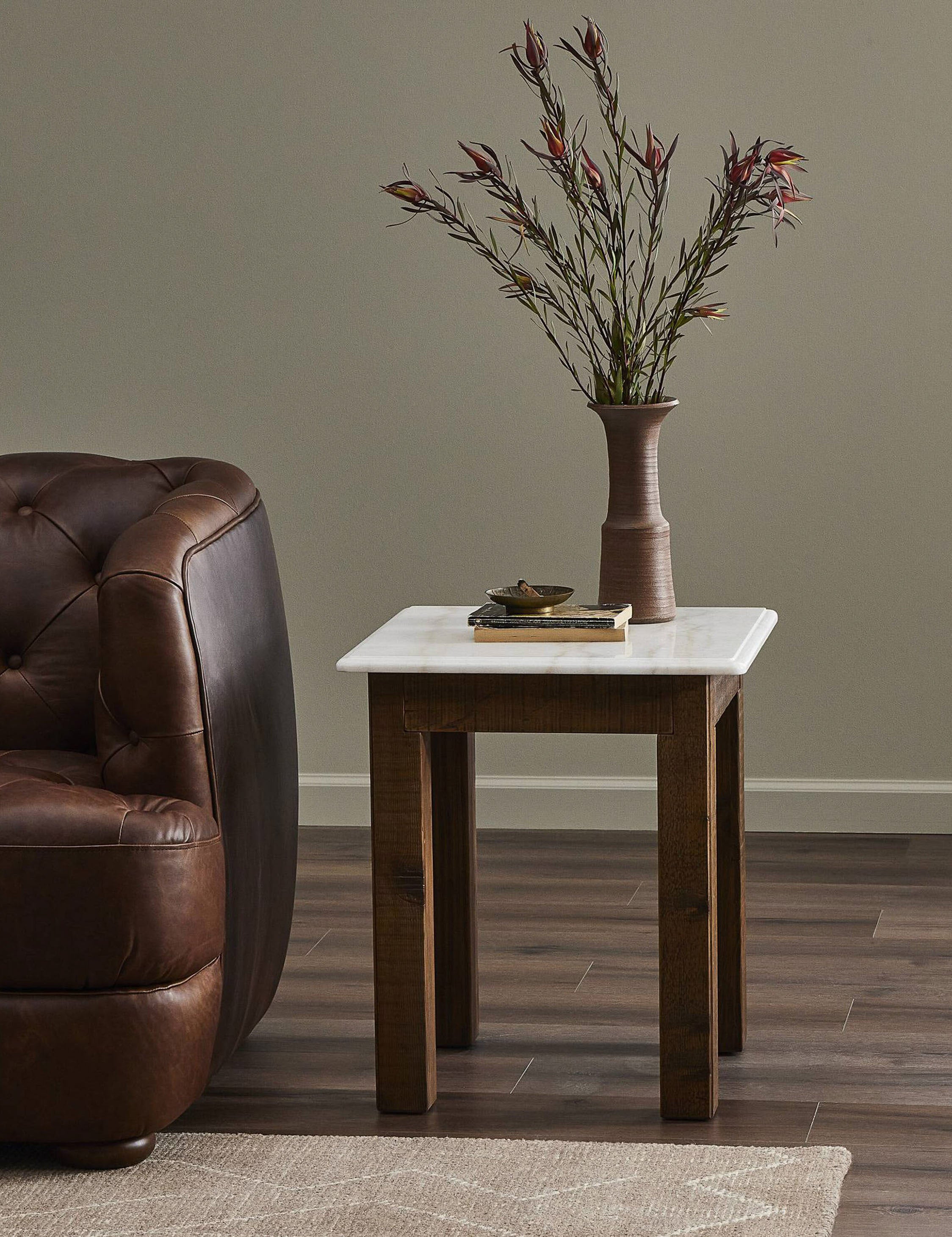 Henshaw Side Table - Modern End Table with Storage Shelf for Living Room, Bedroom, or Office - Perfect for Coffee, Books, and Decor