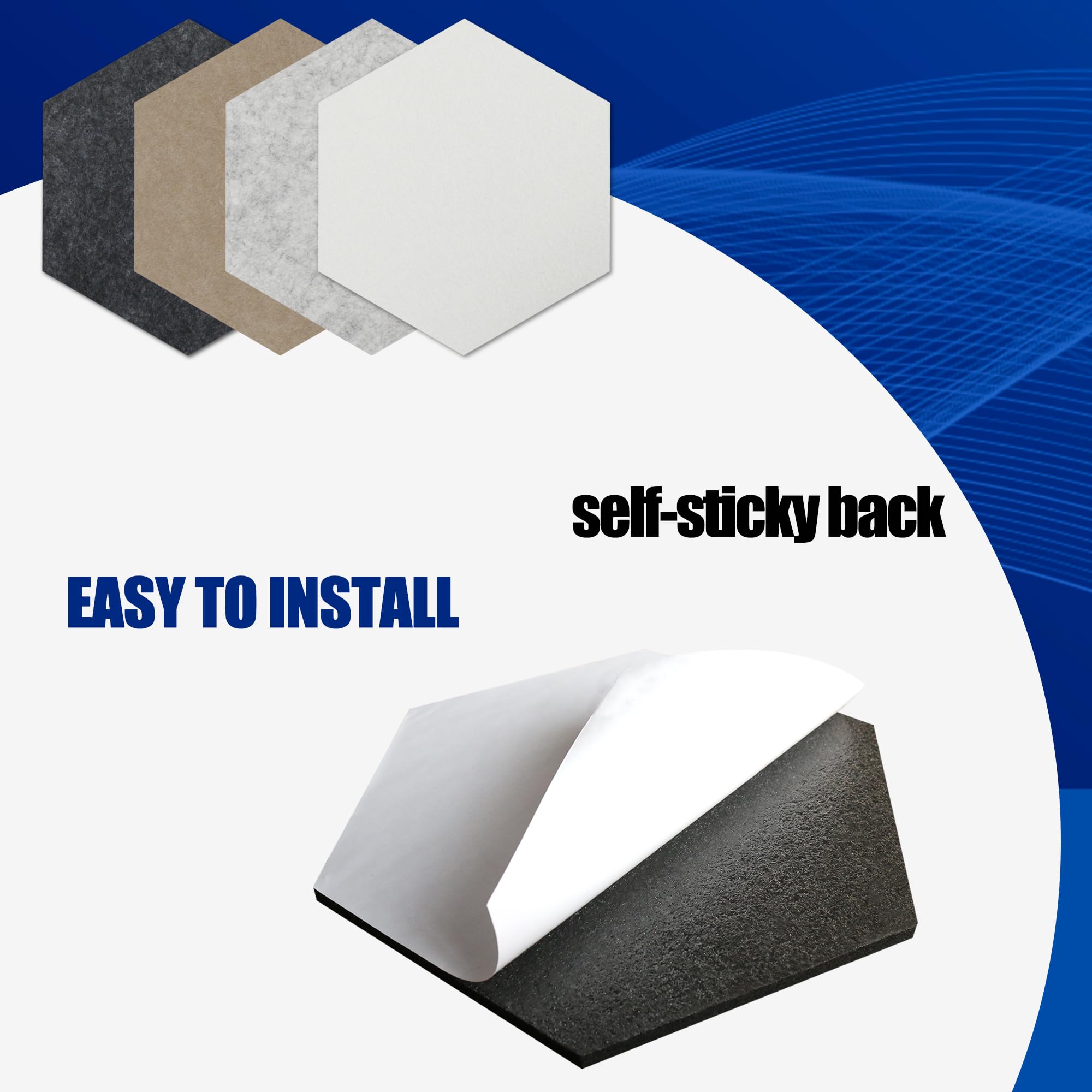 5Pcs Hexagon Felt Bulletin Board Tiles 10