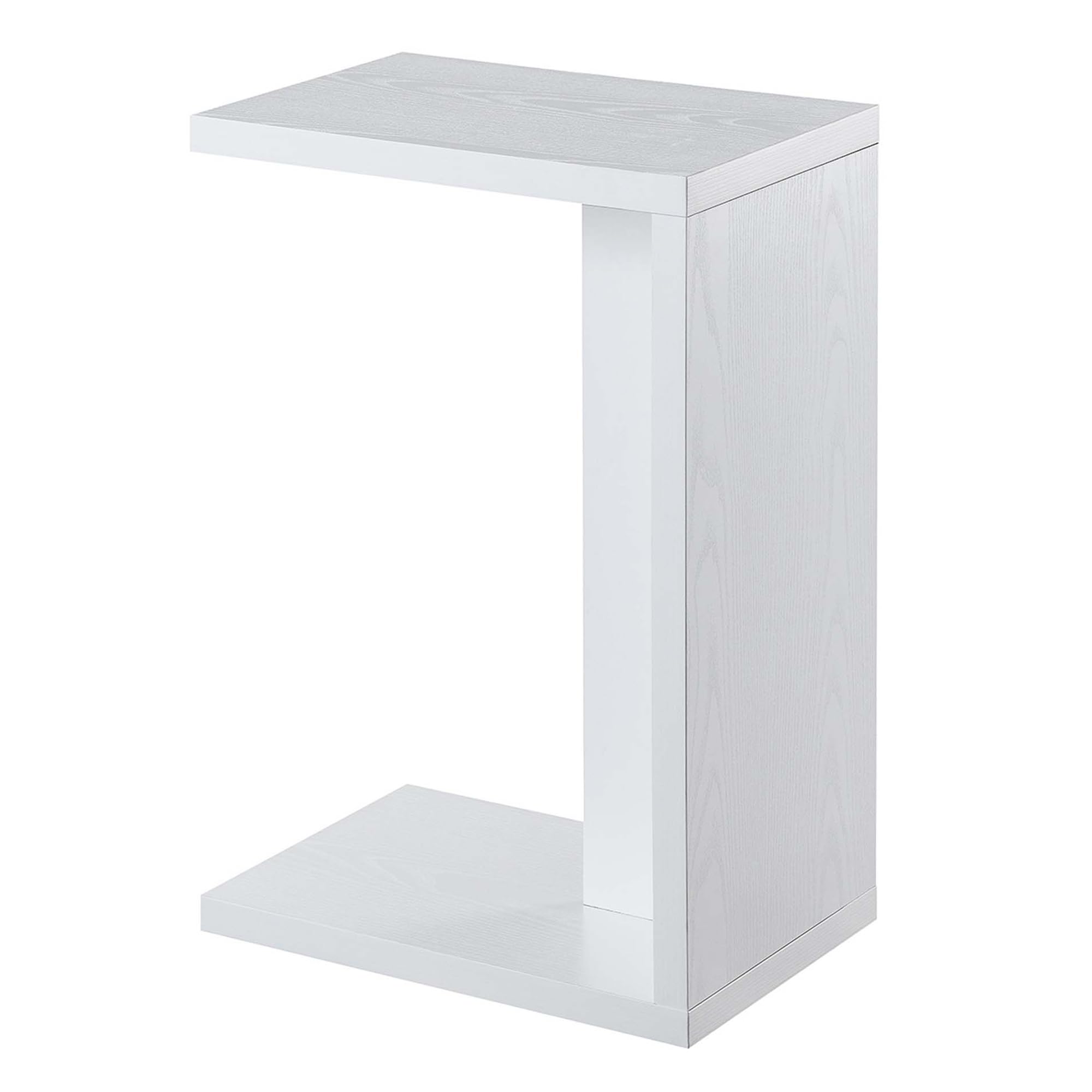 Convenience Concepts Northfield Admiral C End Table - White Nightstand for Bedroom, Living Room & Office - Small Side Table with Storage Shelf