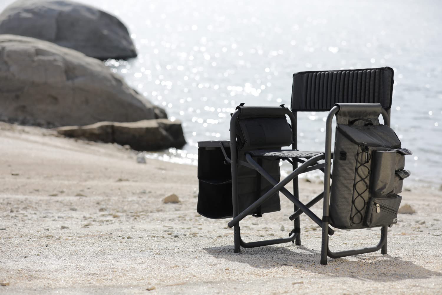Iowa Hawkeyes NCAA Portable Camping Chair with Side Table & Soft Cooler - Lightweight Folding Beach Chair for Adults - Outdoor Lawn Chair for Picnics, Tailgating, and Backyard Relaxation