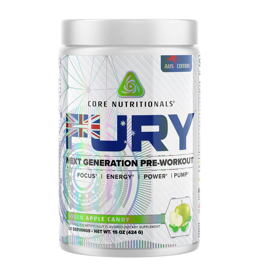 Core Fury Pre Workout Powder - Premium Energy & Focus Supplement for Intense Workouts - Boost Performance, Endurance & Muscle Pump - Ideal for Gym, Bodybuilding & CrossFit Training