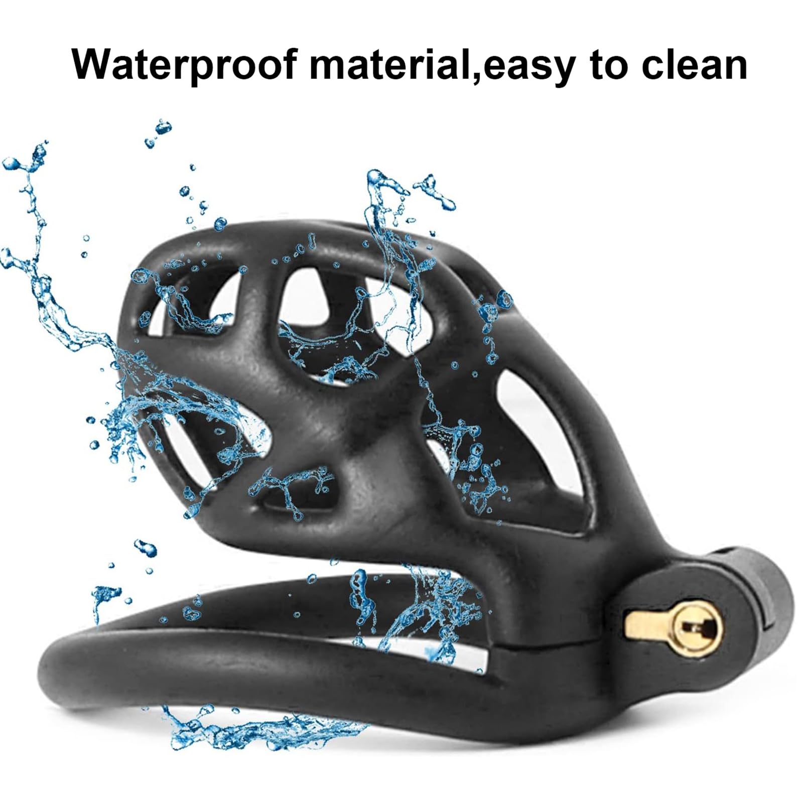 Cobra 2.0 Resin Cock Cage Chastity Device - 4 Ring Sizes for Comfortable Fit - Nano Size Male Chastity Device for Penis Training & Locktober - Perfect for BDSM, Couples Play & Long-Term Wear