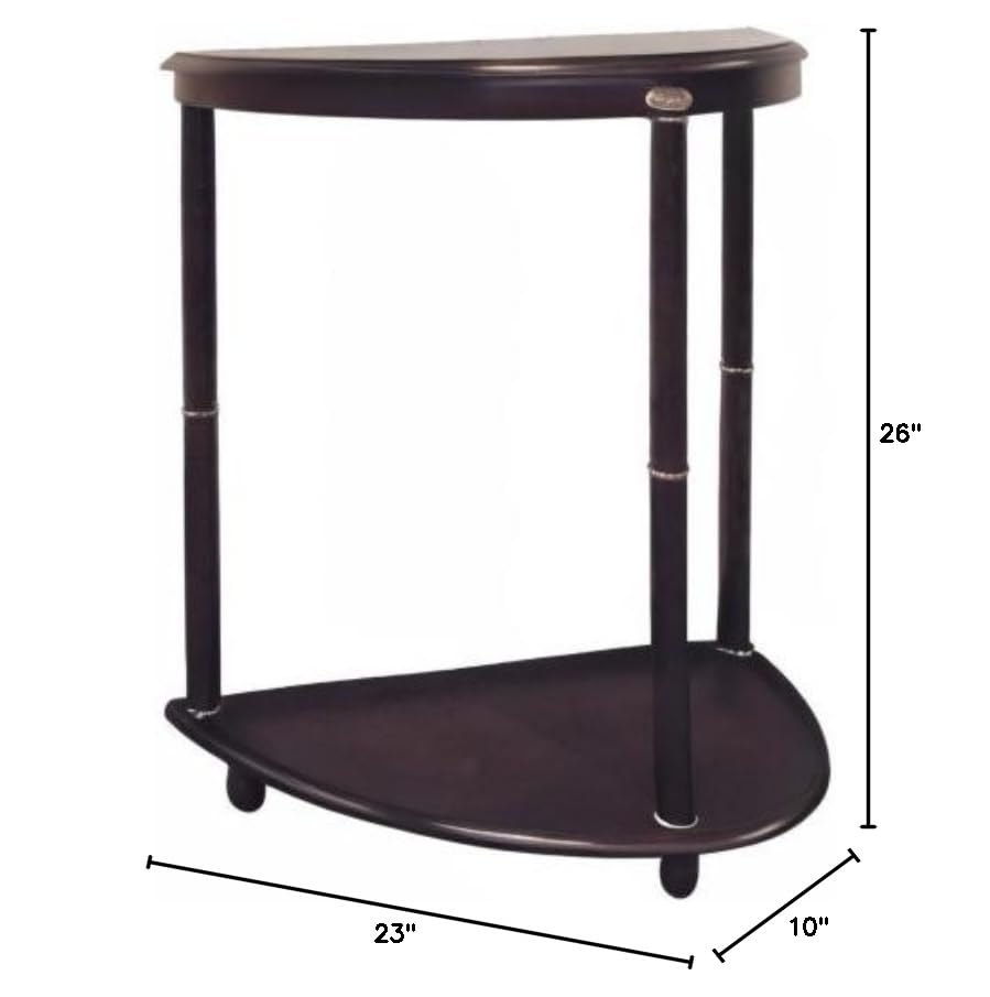 ORE International 26-Inch Crescent End Table - Cherry Finish Wood Nightstand for Living Room, Bedroom, or Office - Stylish Side Table with Curved Design for Home Decor