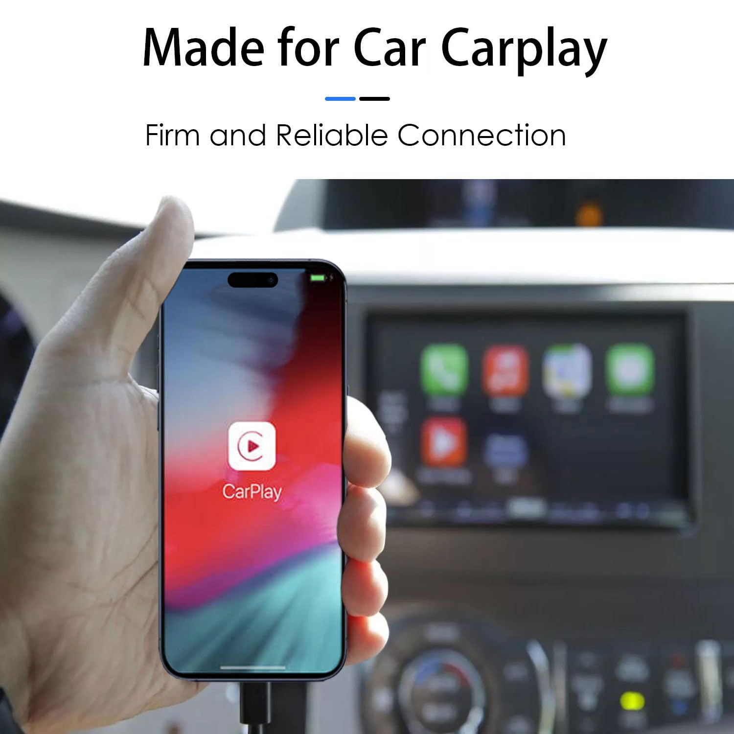 USB C to USB A Car Charger Cable for iPhone 15/16/Pro Max/Plus & iPad - Fast Charging, Durable Nylon Braided Cord - Perfect for CarPlay, Road Trips & Daily Commuting