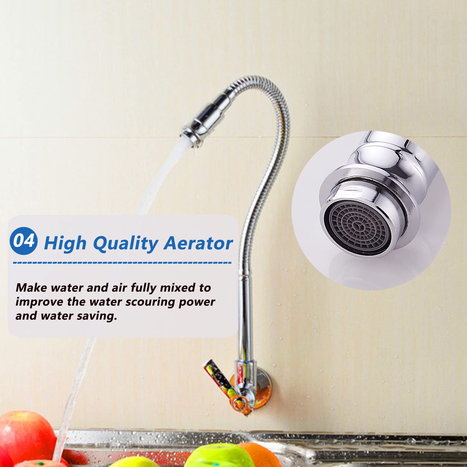 360 Degree Swivel Pull Down Kitchen Faucet with Flexible Spray - Single Handle Chrome Finish Stainless Steel Sink Tap for Bathroom & Kitchen | Perfect for Washing Dishes, Filling Pots & Cleaning Sinks