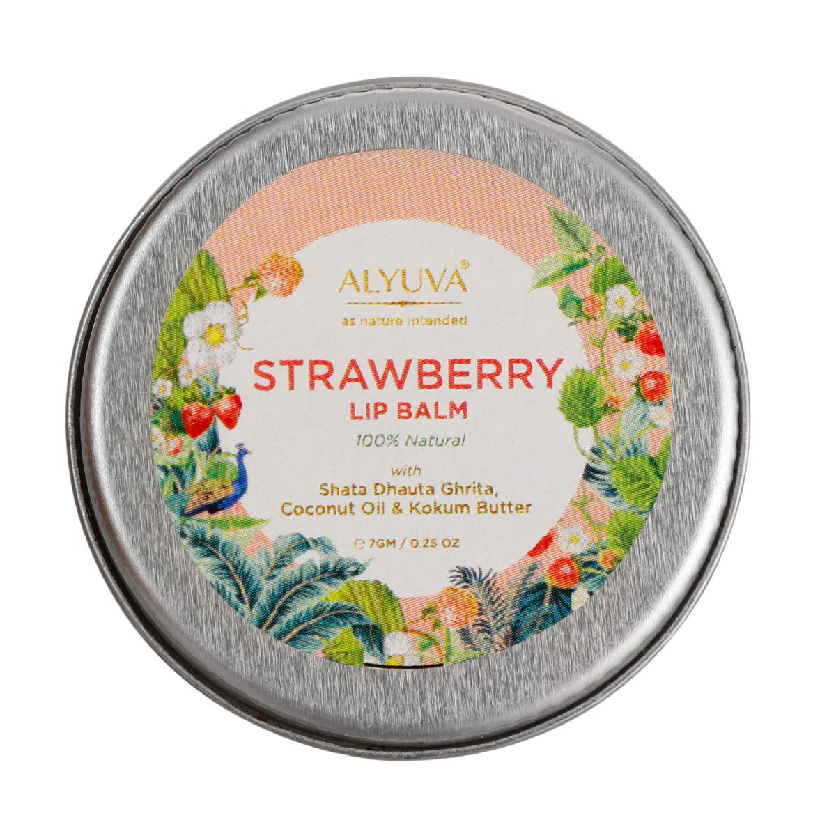 Alyuva Combo - 100% Natural Strawberry & Mixed Fruit Lip Balms Enriched with Ghee, 7g Each | Hydrating & Nourishing for Dry Lips | Perfect for Daily Use, Travel & Gifts
