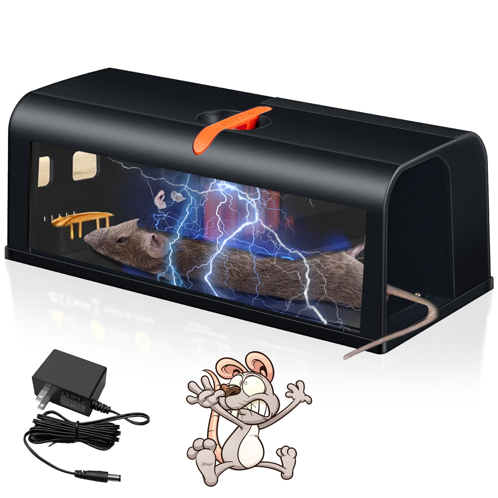 2024 Rechargeable Electric Mouse Trap Zapper - Humane Battery Operated Rat Trap with Anti-Escape Baffle for Indoor & Outdoor Use - Effective Rodent Control for Home, Garage, Basement and Yard (Eco-Friendly & Reusable) - Perfect for Kitchen Pantry Protection, Attic Rodent Removal and Garden Pest Control