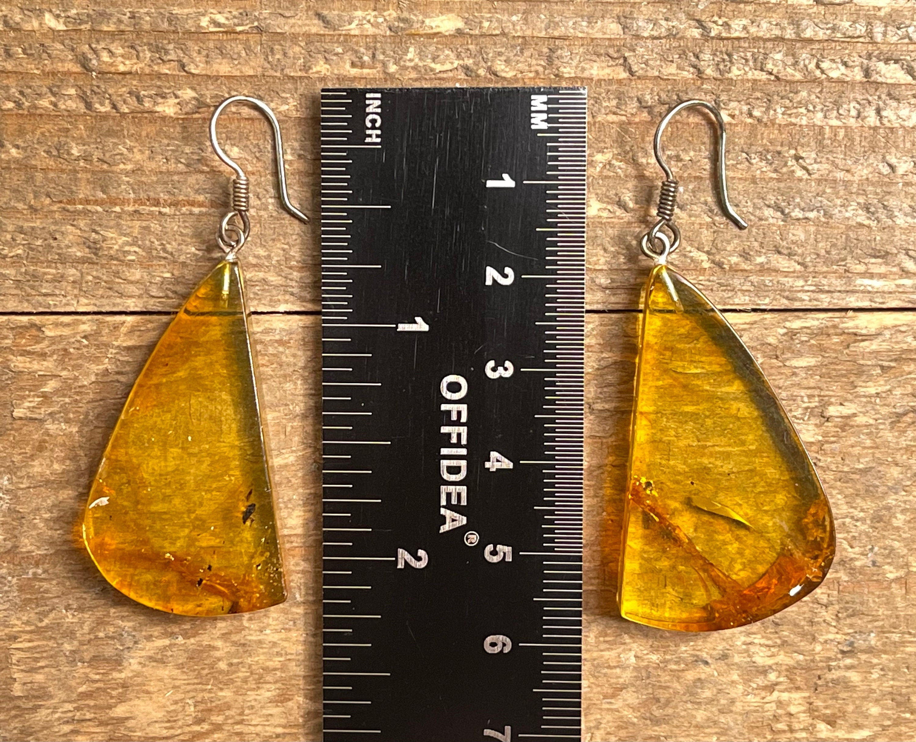 AMBER Crystal Earrings - Handmade Healing Jewelry with Natural Stones | Dangle Statement Earrings for Women | Perfect for Boho Fashion, Spiritual Healing & Special Occasions