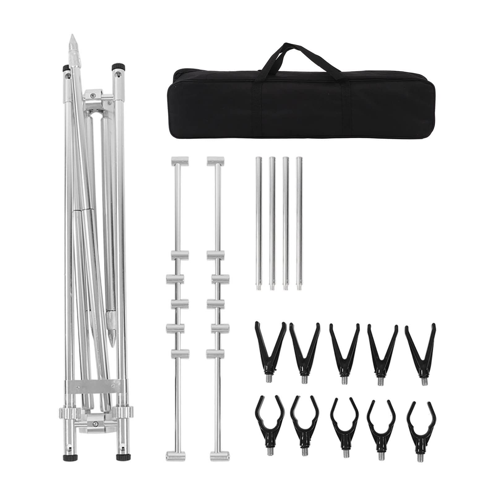 Retractable Aluminum Alloy Fishing Rod Stand Holder - Adjustable Fishing Pole Pod for Casting Rods | Perfect for Shore Fishing, Boat Angling & Outdoor Adventures