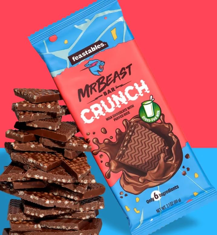Mr. Beast Chocolate Bars Variety Pack - 3 Pack Bundle with Milk Chocolate Crunch, Original & Milk Chocolate Flavors | Perfect for Snacking, Gifts & Party Favors