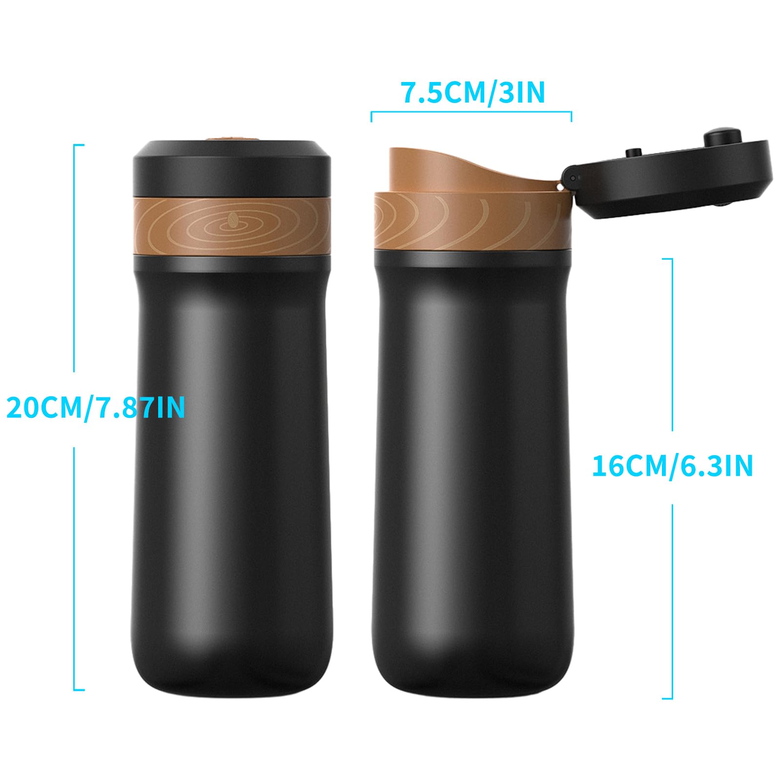 Premium Stainless Steel French Press Coffee Maker - 320ML Portable Travel Mug for Hot & Cold Brew, Vacuum Insulated - Perfect for Camping, Office & On-the-Go Coffee Lovers